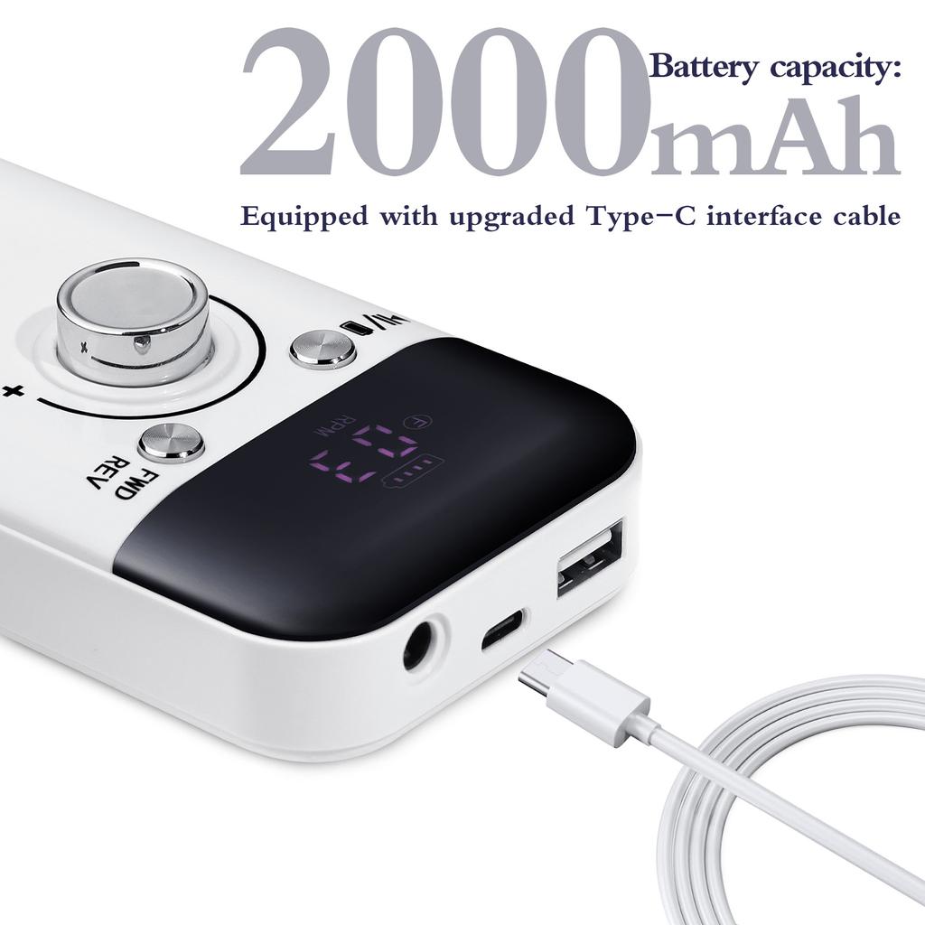 Professional Nail Remover V6 Sander 45000 RPM Electric Portable Electric Nail Scrubber Machine Manicure Nail Sander Electric Nail Polish Drill