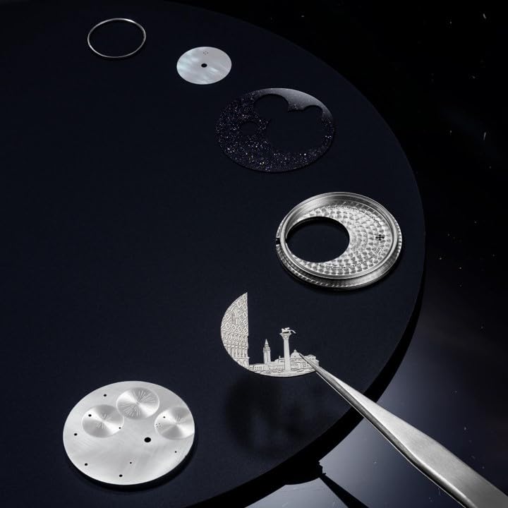 Venezianico Venezianico Analoguhr REDENTORE Dezentrales Zifferblatt Aventuringlas und Perlmutt werden auf dem Zifferblatt verwendet Bellanotte-1221575