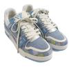 Excellent LOUIS VUITTON Low Cut Sneakers Lv Trainer Ice Blue Denim Mens 6 Used