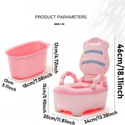 Toddler Toilet Training Potty Chair with Built-in Splash Guard Slip-Resistant Base Removable Bowl for Toddlers Cute Animal