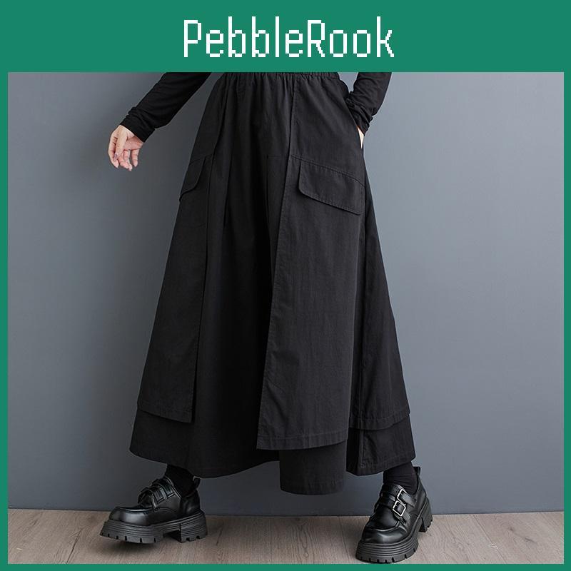 Plus Black Size Waist High Vintage Spring Autumn Casual Loose Long For Woman Skirts Womens Skirt