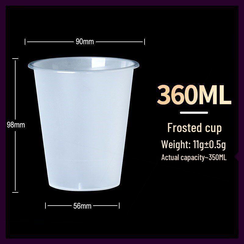 90 Caliber Disposable Milk Tea & Lemon Fruit Cups, Food Grade Thickened PP Plastic 50 pcs