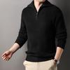 Men's Solid Color Knitwear: British Style Lapel Sweater