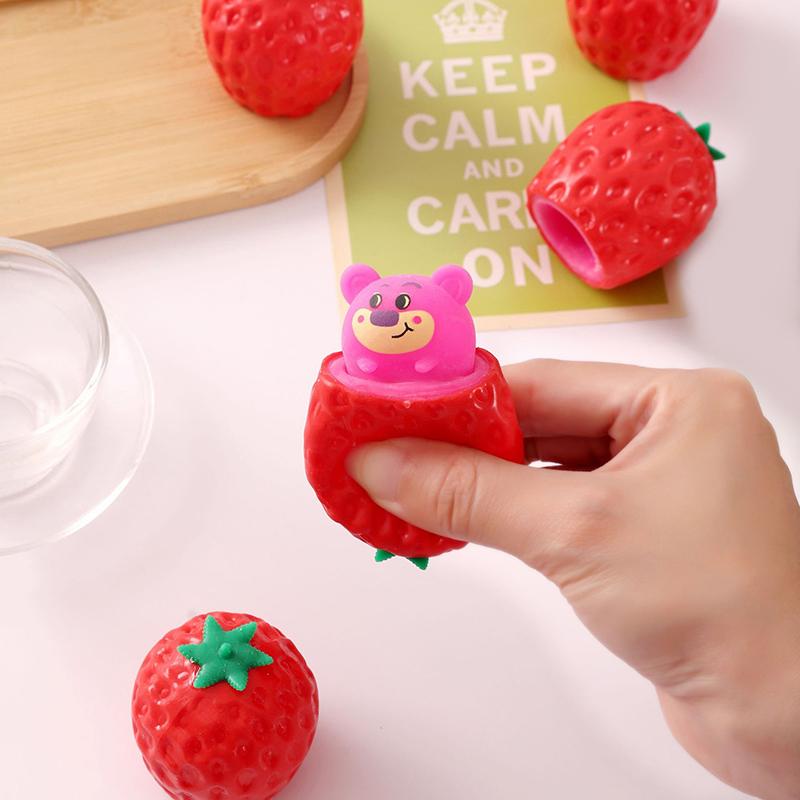 1/3Pcs Funny Slow Rebound Squishy Carrot Rabbit Cup Hand Antistress Reliever Strawberry Bear Cup Toys For Children Adults