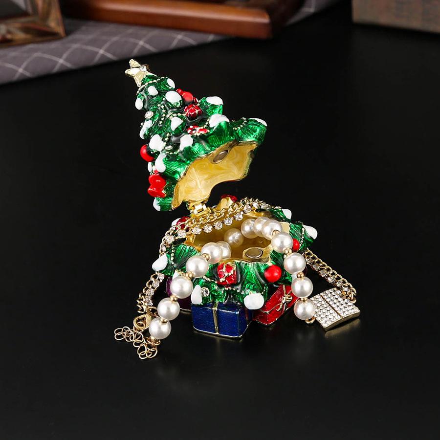 European and American Christmas tree handicrafts jewelry box decoration girls birthday gift ornament ring stud earrings storage box festival