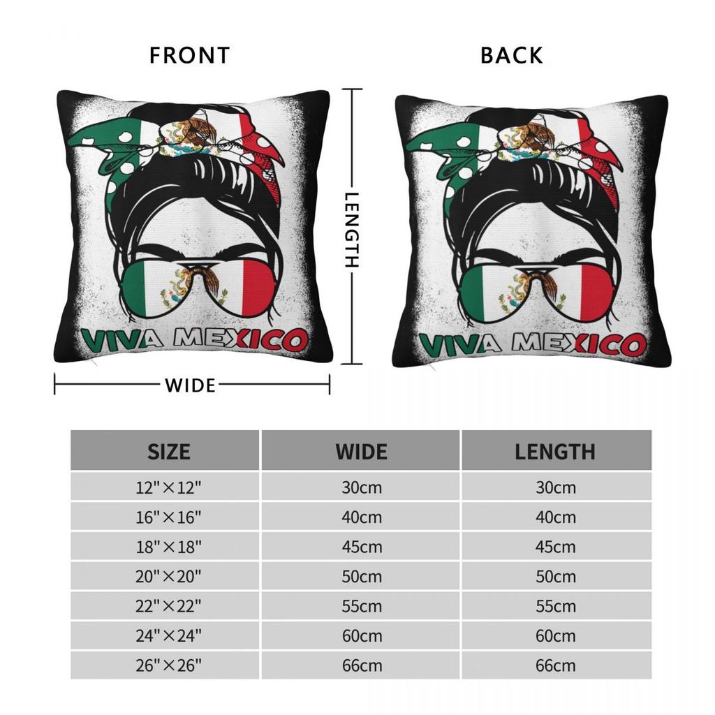 Viva Mexico Mexikanische Flagge Kissenbezug Unabhängigkeitstag Kissenhülle Kissenbezug Grafische Kissenbezüge für Sofa Auto Heimdekoration