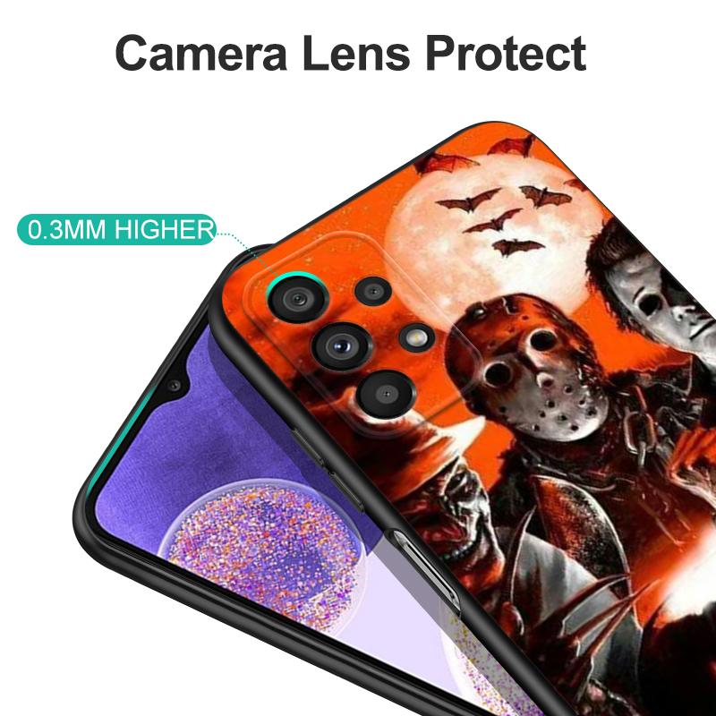 Capa preta de tpu para iphone 5 5s se 2020 6 6s 7 8 plus x 10 XR XS 11 12 13 mini pro MAX capa traseira Horror Movie