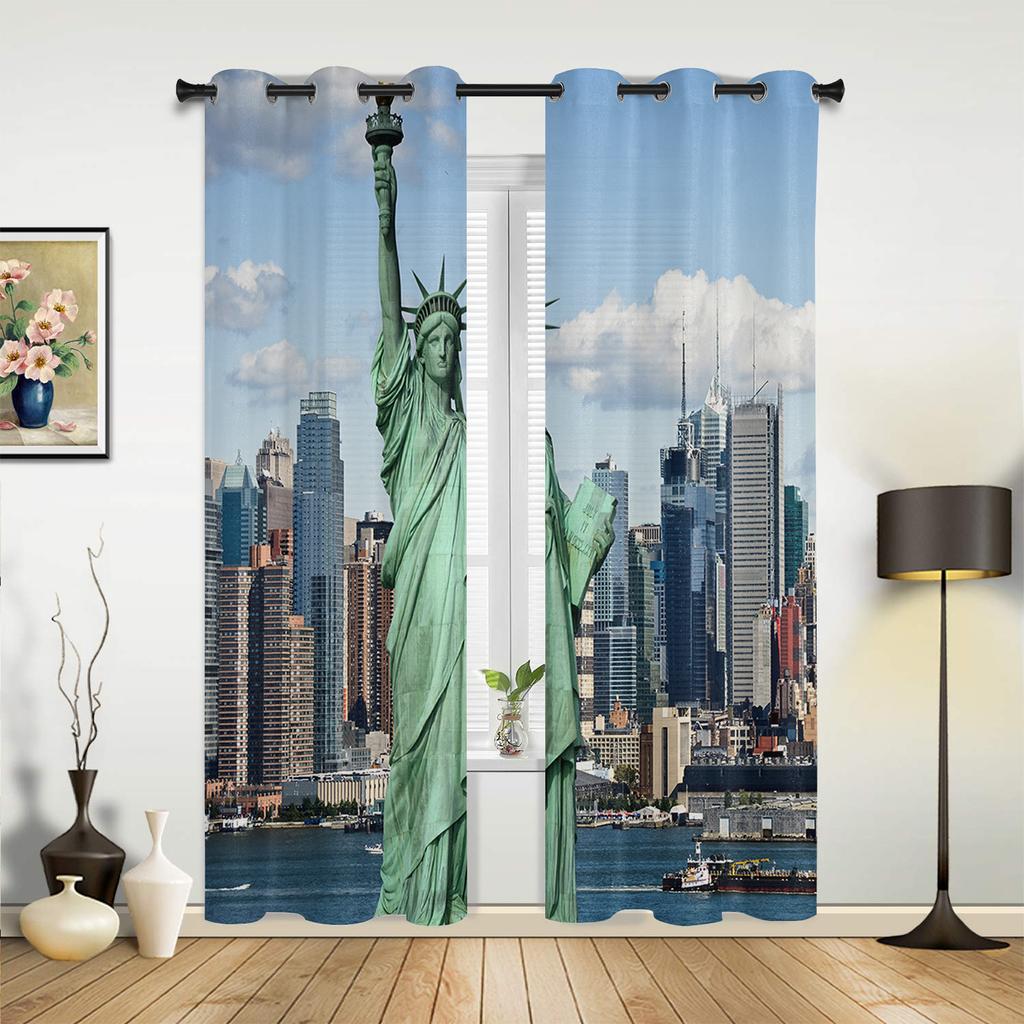 New York Záclony do oken Ložnice Kuchyň Závěsy Panel Domácí dekorace Záclony do obývacího pokoje