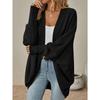 Women New Arrival Solid Medium Length Knit Cardigan, Autumn Winter Casual Open Front Knitted Sweater