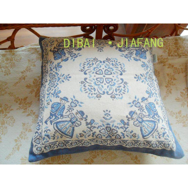 

Pillow Cushion Sofa Backrest Cushion Fabric Thickened Old Coarse Cloth Office Cushion Car Cushion Bed Pillows Leather Dark Blue 45*45cm (pillow case)