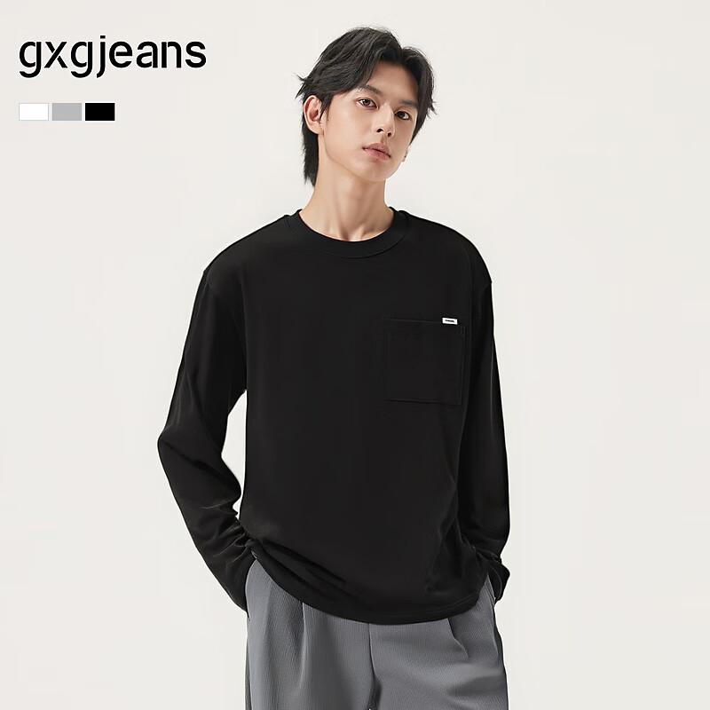 GXGJEANS Men s Pocket Design Cotton Long Sleeve T-Shirt M