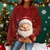 Women's Hooded Long Sleeve Christmas Printed Flannel Top Hooded Sweatshirt