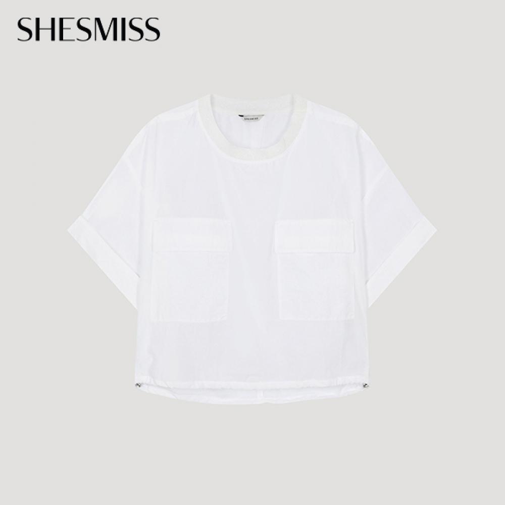 

She S miSS Out Pocket Turn Up blouSe Swwblo22100 Wh white/55