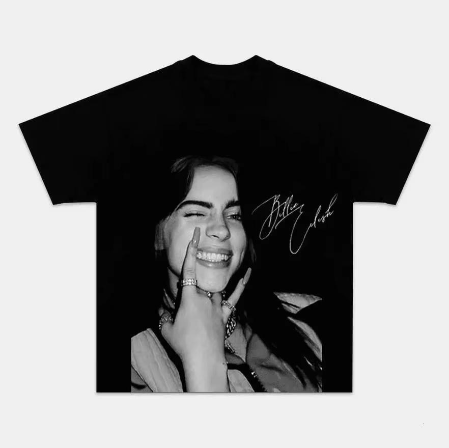 2026 Neues Single Billie Eilish WILDFOWER Song Gedrucktes Baumwoll-T-Shirt Sommer Unisex Kleidung und Damenmode Lässiges T-Shirt