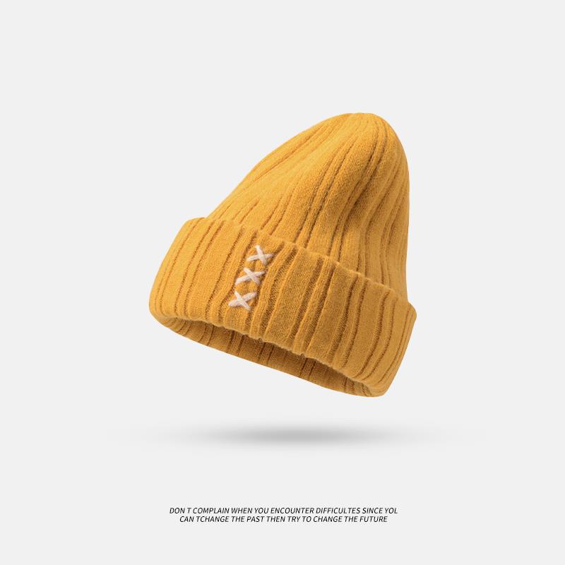 Wool hat for women, versatile bag head in autumn and winter, ear protection, warm and cold-proof, cold hat for men, big head circumference, small