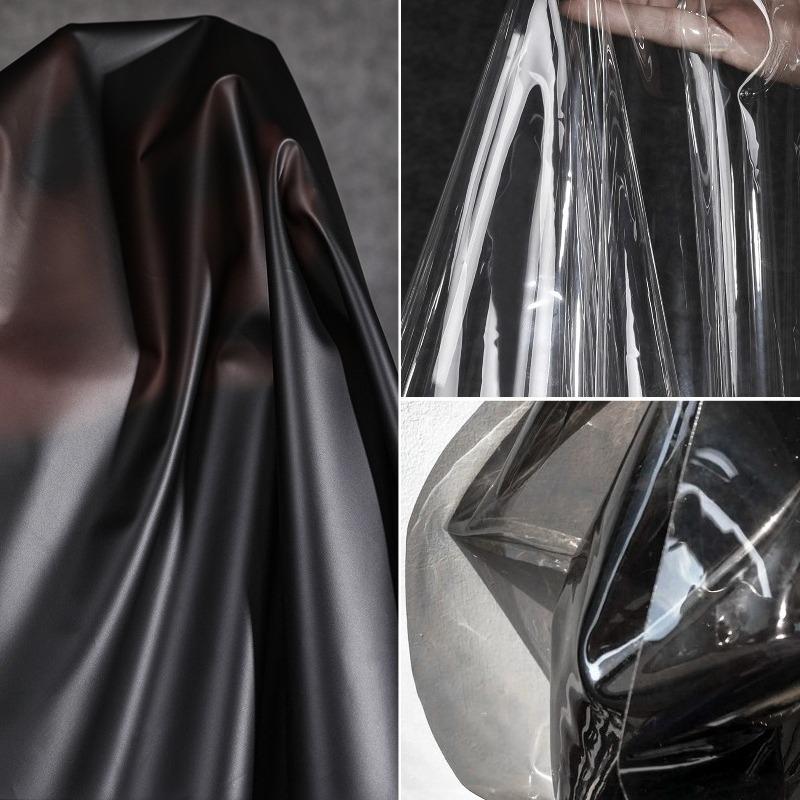 50x137cm Semi-transparent TPU Fabric Matte Waterproof Film Designer Fabric for DIY Sewing Dress Clothes Raincoat Bag Decor