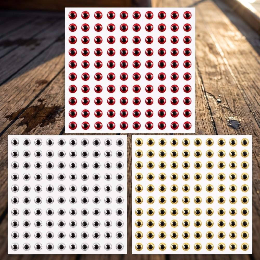 300PCS Self-Adhesive Fish Eyes Stickers 3D Holographic Artificial Fishing Eyes  Lure Making