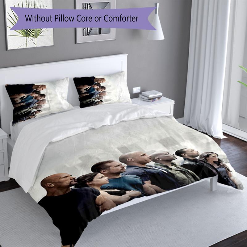 3pcs Fast and Furious Pattern Bedding Set Duvet Cover Set Includes Duvet Cover &pillowcases, Perfect All Season Bedroom Decoration & Gift