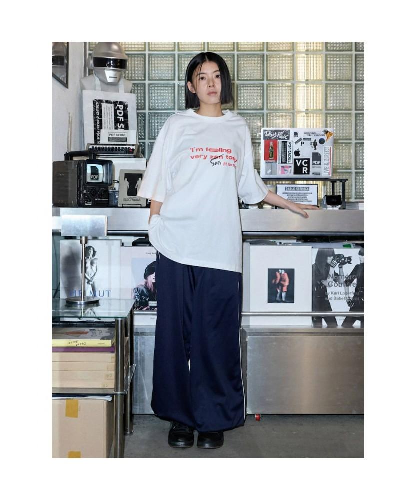 Saendeusaundeu (Unisex) Zen Slogan Short Sleeve T-Shirt White