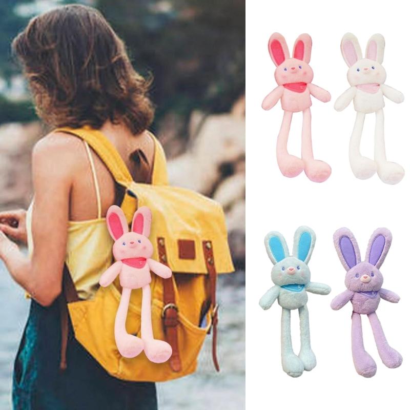 Plush-Rabbit Keychain Bunny-Keyring Stuffed Animals Doll-Keyring Charm Handbag Backpack Pendant for Valentines Day