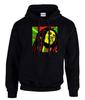 BOB MARLEY RASTA JAMAICA COLOURS Hoodie Hooded Sweatshirt Black -3529 -SW