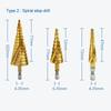 HSS Titanium-Coated Spiral Groove Step Drill Bit Or Straight Grooved Drill Bits 3-12 4-12 4-20 4-32 For Wood Metal Hole Cutter