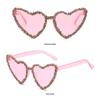 Candy Color Heart-shaped Sunglasses Sun-Protective Black Shades Glasses Outdoor Sunglasses