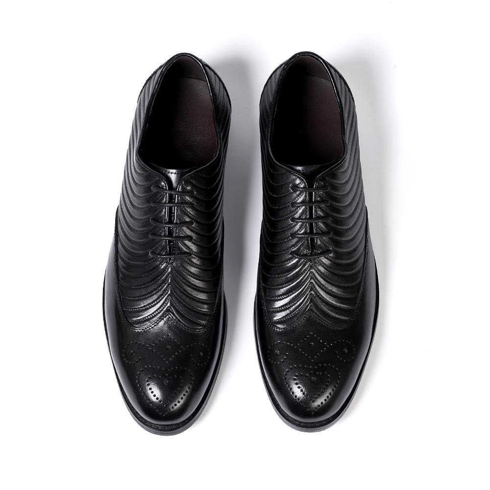 Fashion Genuine leather men's oxford shoes brogue style wingtip wings lace-up formal shoes business suit wedding party men shoes