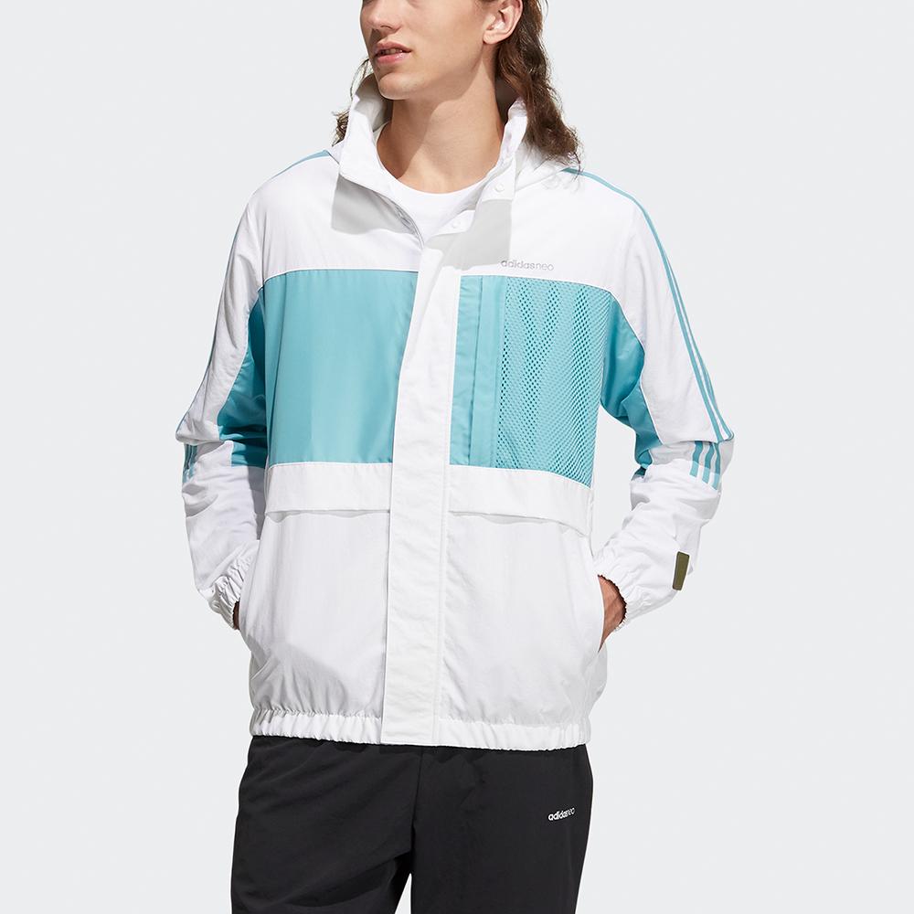 Adidas Neo Color Block Sports Jacket Men Outerwear White H55262