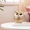 Modern Classy Happy Owl Resin Art Figure Showpiece (Golden, 13 Cm, 6.5 Cm)