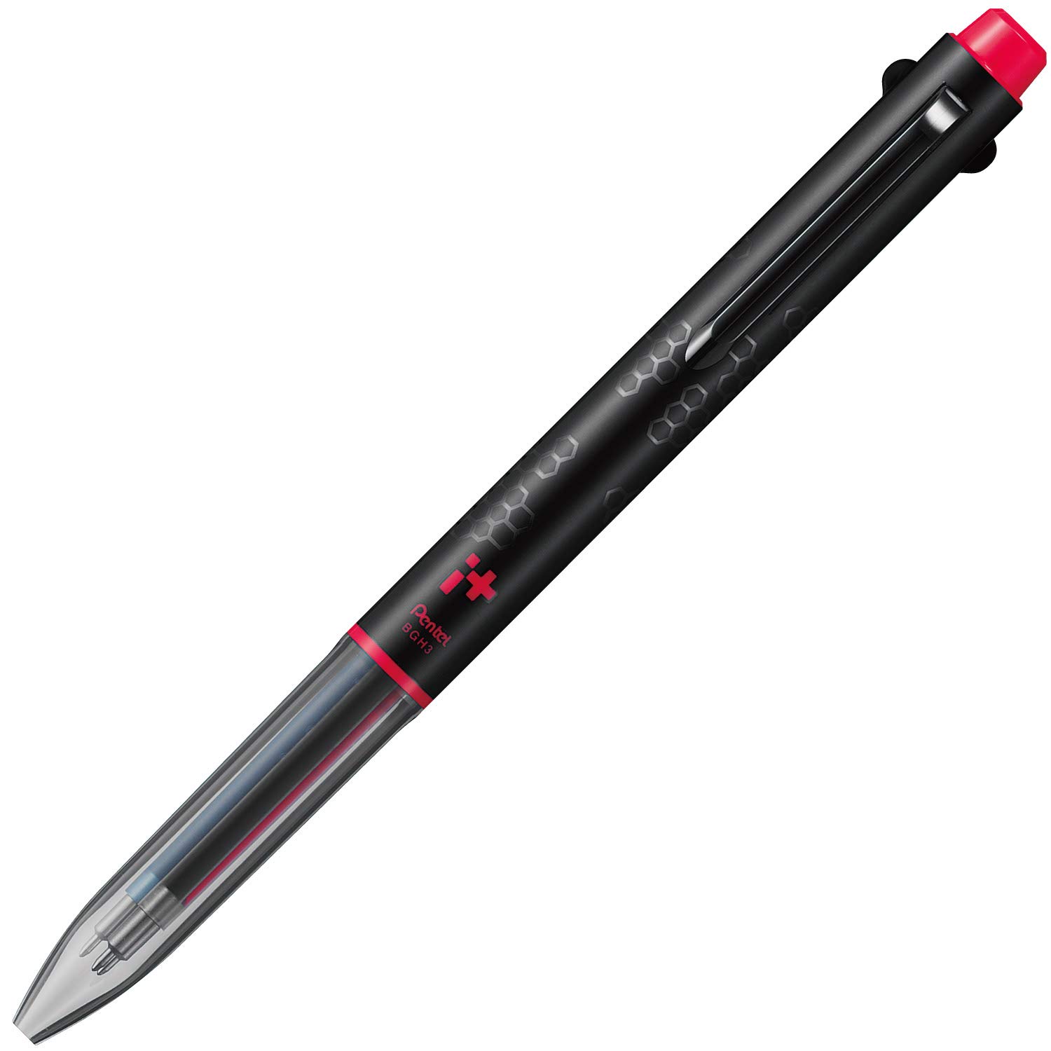 Шариковая ручка Pentel Black Edition BGH3MBR4 Черно-красная i+ 3-цветная чёрный