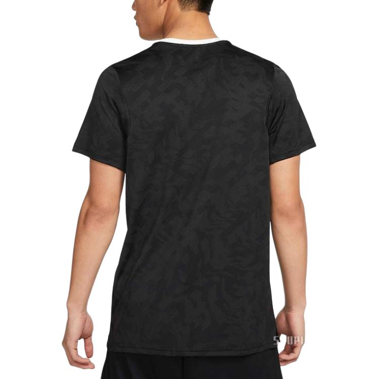 Nike T Shirts Men's Black Crew Neck Moderate Straight Fit DM6477-010