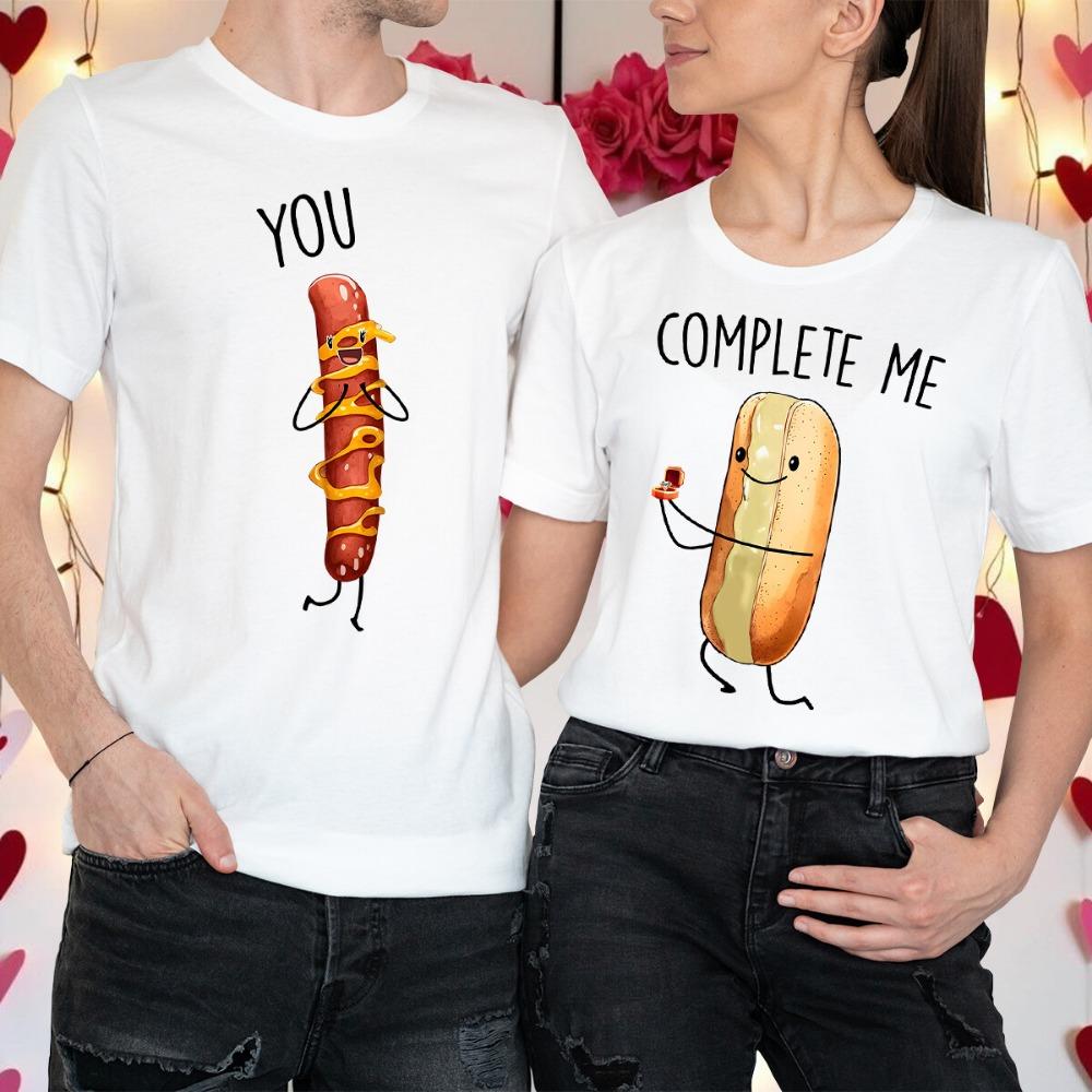 Couples Valentines Day Outfit Ideas Complete High Quality Cotton TShirt Me You Matching Fashion Loose TShirts Tees