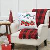 Christmas Throw Pillow Covers 18x18 Inch Decorative Cushion Throw Pillow Embroidery Pillowcase Winter Holiday Scene Props