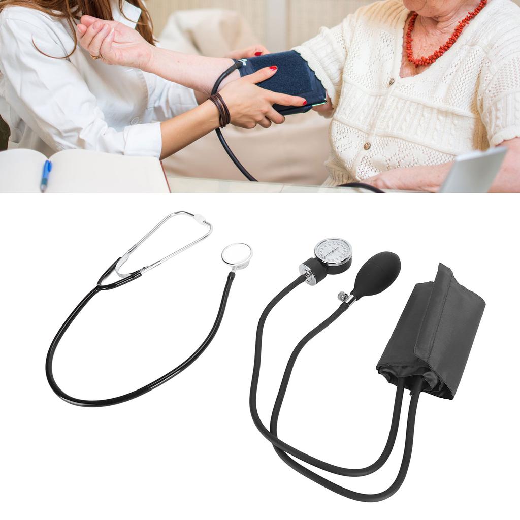 Manual Blood Pressure Kit with Stethoscope Universal Cuff Carrying Case Professional Sphygmomanometer