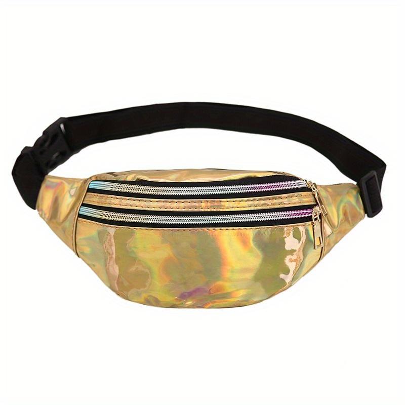 1pc Running Laser Waist Bag Women's Crossbody Chest Bag Reflective Outdoor Beach Bag Trendy Male Personality Cashier Bag Female