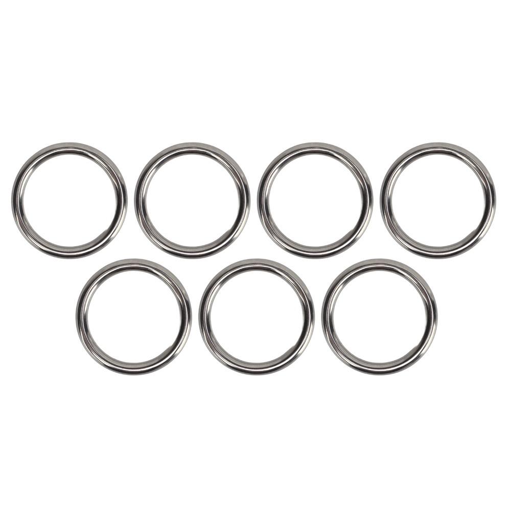 7 Pcs Silver O Ring Rustproof Solid Round Buckle Durable Stainless Steel O Ring  Diving Accessory