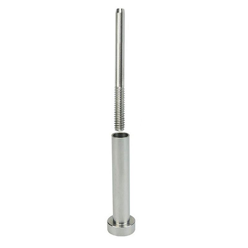 1/8" Edelstahl Unsichtbarer Empfänger und Pressklemmen-Endstück für 1/8-Zoll-Kabelgeländer, Gewindeendstück für Terrassentreppen