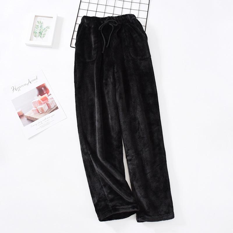 1PC Casual High Waist Sleep Pants Pantalones de pijama de franela  Pantalones gruesos Vellón cálido Pantalones rectos Sueltos comprar a buen  precio — entrega gratuita, reseñas reales con fotos — Joom