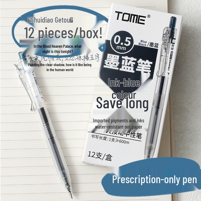 

TOME Dark Blue Click Pen - Doctor/Nurse Blue-Black Professional Prescription & Marking Pen, Smooth Writing 0.5mm