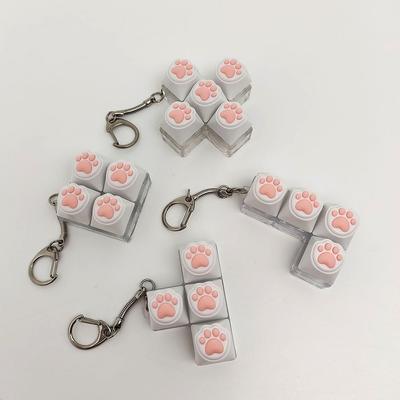 Fingertip Novel Slow Pressure Pressing Toykey Silicone Soft Cat Paws Keychain Key Ring Pendant Mobile Phone Pendant Accessorie