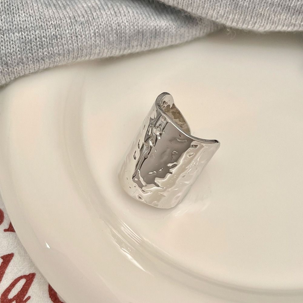 Jewelry Accessories Irregular Metal Ring Geometric Wide Finger Buckle Geometric Open Ring  Couple