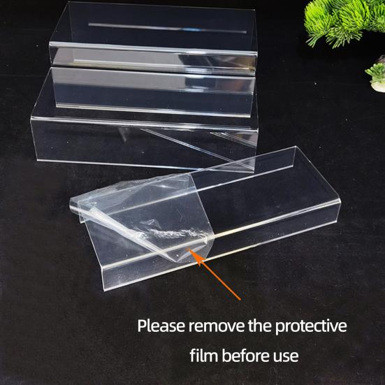 Klarer Acryl-Display-Ständer Rechteckiger Tisch-Display-Ständer Wiederverwendbare Dessert-Ständer Sammlerstück-Regal für Cupcakes Schmuck Kosmetik Mehrstufiger Display