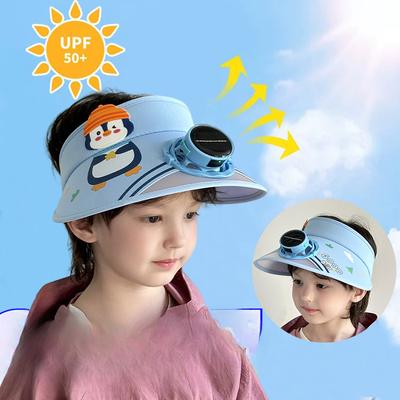 Solar Fan Hat Children Summer Sun Protection Hat UV Protection Boys and Girls Cartoon Sun Hat Trend