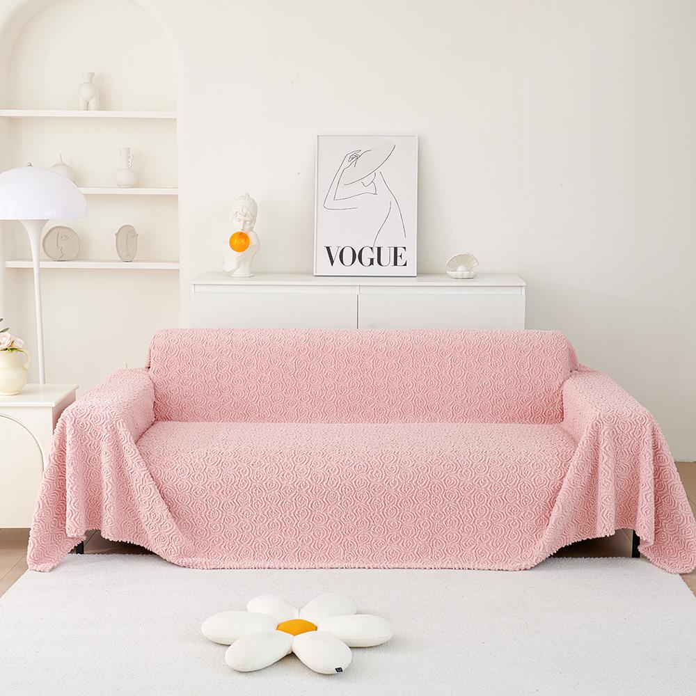Bunny Cashmere Sofa Cushion Winter Thickened Fleece Cushion Non-Slip Leather Sofa Cover New Cover Towel