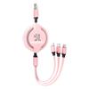 1Pcs Car Mounted Telescopic Three in One Mobile Phone Charger For Peugeot 308 408 508 RCZ 208 3008 2008 206 207 108 406 407 408 206 207 208 306 307