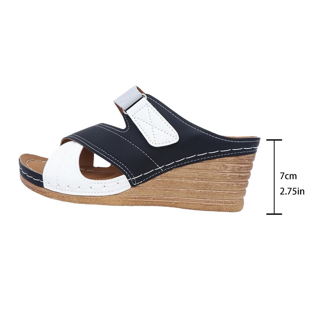 Fashion Summer Women Wedge Sandals Premium Orthopedic Open Toe Sandals Vintage Anti-slip Leather Casual Platform Retro Shoes for Women