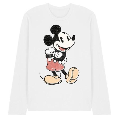 Disney Unisex Adult Mickey Mouse Vintage Long-Sleeved T-Shirt