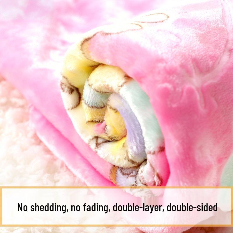 Cartoon Baby Double Layer Cloud Blanket for Newborns - Spring/Autumn Photography Blanket