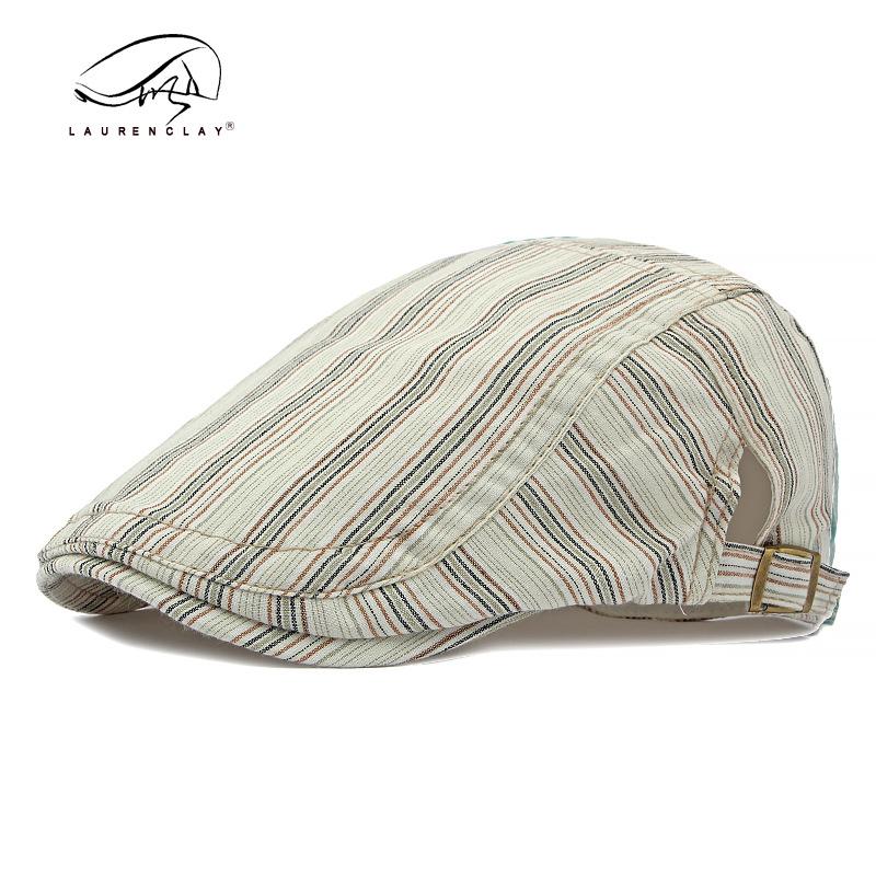 Men Beret Hat Cotton Buckle Adjustable Newsboy Caps Classic Patchwork Cabbie Gatsby Cap Spring Autumn Summer L